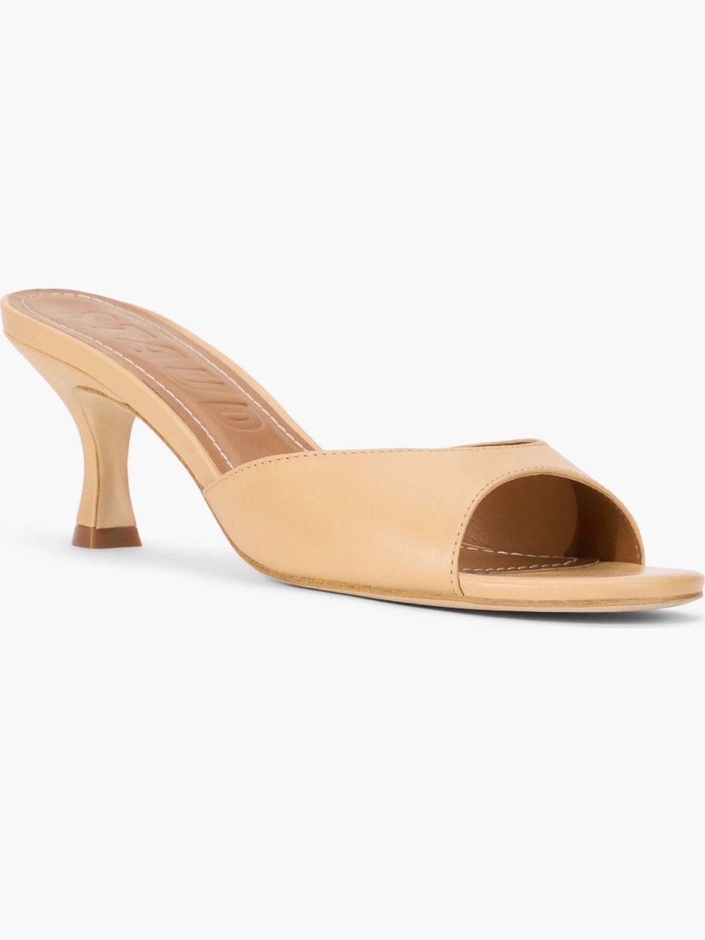 Staud Brigitte leather wedge mules Beige Sz 6